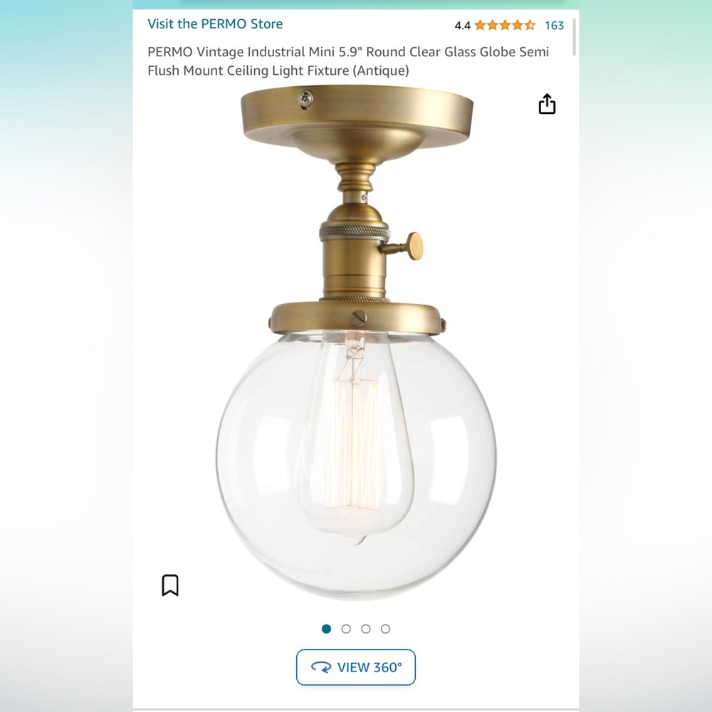Permo Vintage Industrial Flush Mount Light